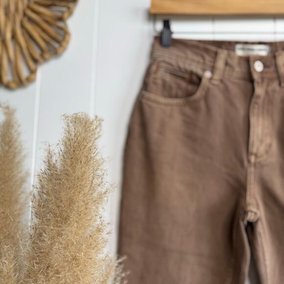 Free People Brown Straight Leg Jeans with Tailored Fit - Picture 3 of 8